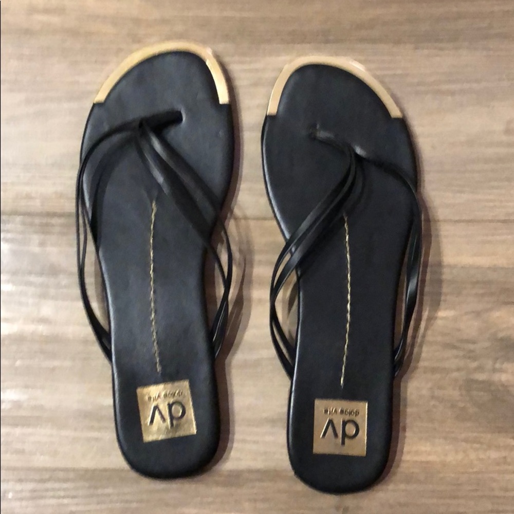 DV Dolce Vita black and gold sandals